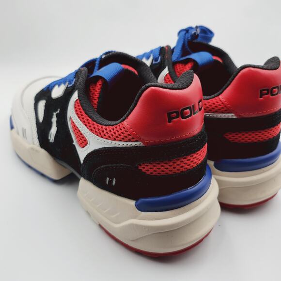 Mens Sz 9 Polo Ralph Lauren Sneakers Jogger Colorblocked Leather Low Top Lace Up main image 4